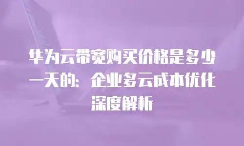 华为云带宽购买价格是多少一天的：企业多云成本优化深度解析