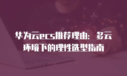华为云ecs推荐理由：多云环境下的理性选型指南
