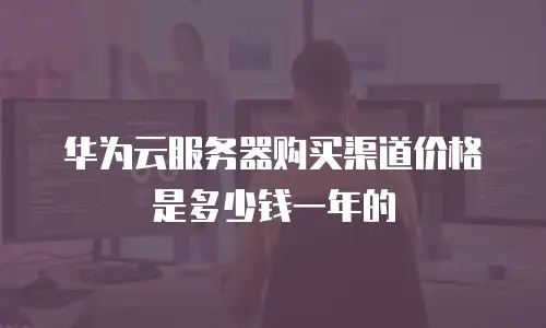 华为云服务器购买渠道价格是多少钱一年的