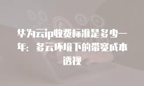 华为云ip收费标准是多少一年：多云环境下的带宽成本透视