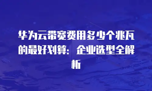 华为云带宽费用多少个兆瓦的最好划算：企业选型全解析