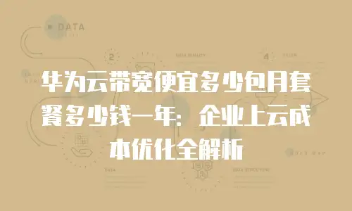 华为云带宽便宜多少包月套餐多少钱一年：企业上云成本优化全解析