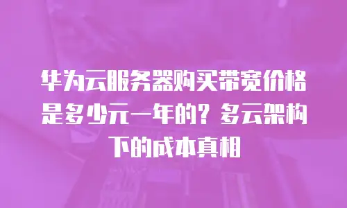 华为云服务器购买带宽价格是多少元一年的？多云架构下的成本真相