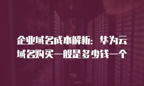 企业域名成本解析：华为云域名购买一般是多少钱一个