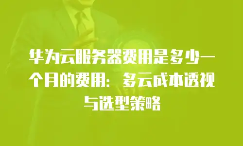 华为云服务器费用是多少一个月的费用：多云成本透视与选型策略