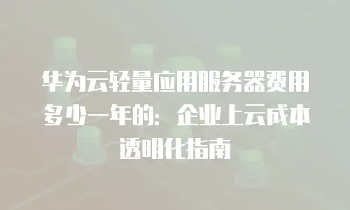 华为云轻量应用服务器费用多少一年的：企业上云成本透明化指南