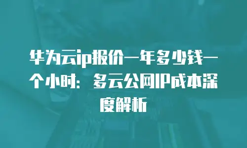 华为云ip报价一年多少钱一个小时：多云公网IP成本深度解析