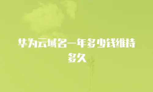 华为云域名一年多少钱维持多久