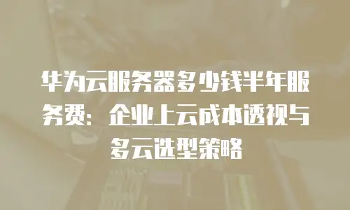 华为云服务器多少钱半年服务费：企业上云成本透视与多云选型策略
