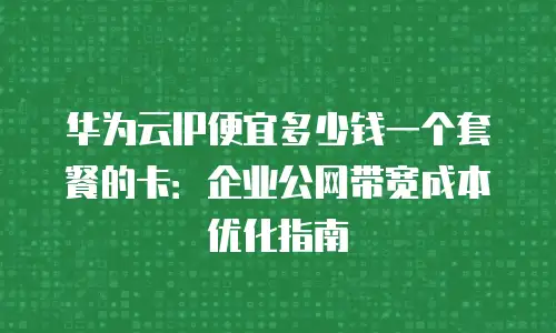 华为云IP便宜多少钱一个套餐的卡：企业公网带宽成本优化指南