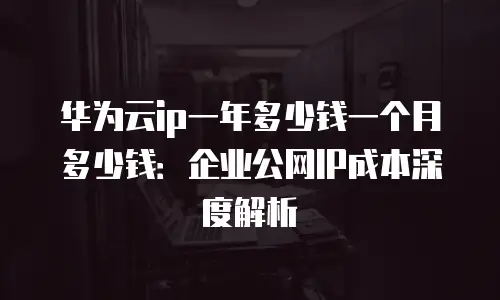 华为云ip一年多少钱一个月多少钱：企业公网IP成本深度解析