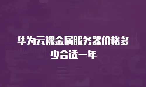 华为云裸金属服务器价格多少合适一年