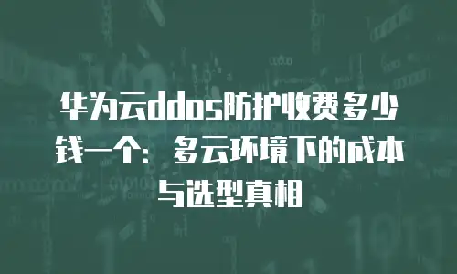 华为云ddos防护收费多少钱一个：多云环境下的成本与选型真相