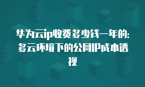华为云ip收费多少钱一年的：多云环境下的公网IP成本透视