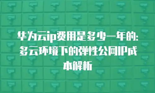 华为云ip费用是多少一年的：多云环境下的弹性公网IP成本解析