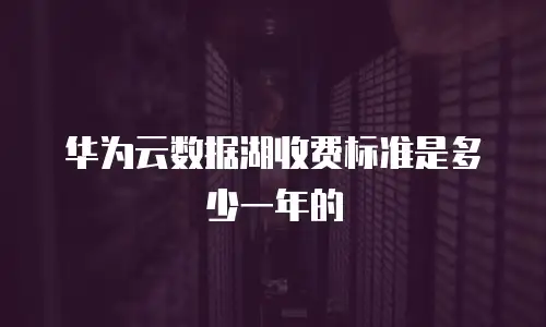 华为云数据湖收费标准是多少一年的