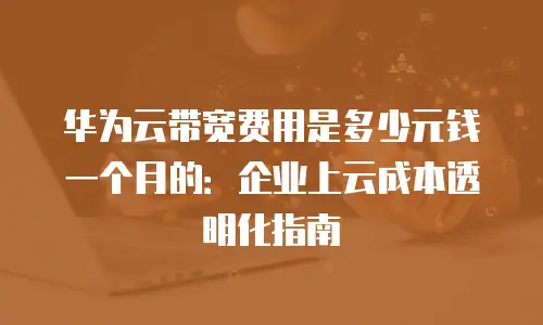 华为云带宽费用是多少元钱一个月的：企业上云成本透明化指南