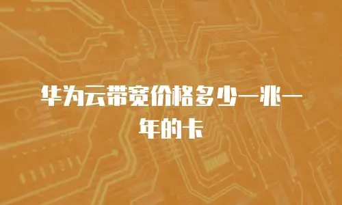 华为云带宽价格多少一兆一年的卡