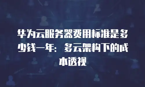 华为云服务器费用标准是多少钱一年：多云架构下的成本透视