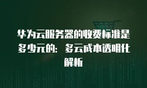 华为云服务器的收费标准是多少元的：多云成本透明化解析