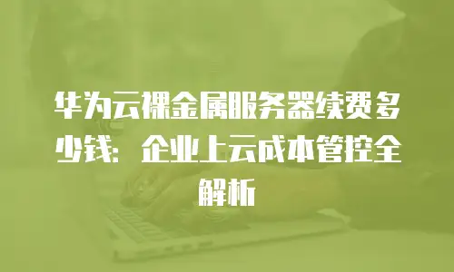 华为云裸金属服务器续费多少钱：企业上云成本管控全解析