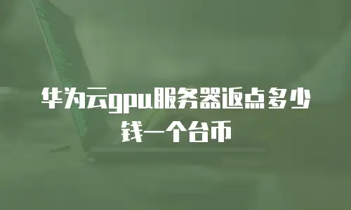 华为云gpu服务器返点多少钱一个台币