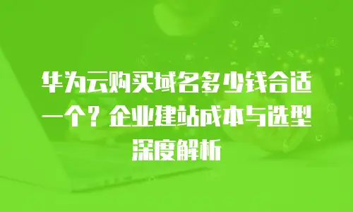 华为云购买域名多少钱合适一个？企业建站成本与选型深度解析