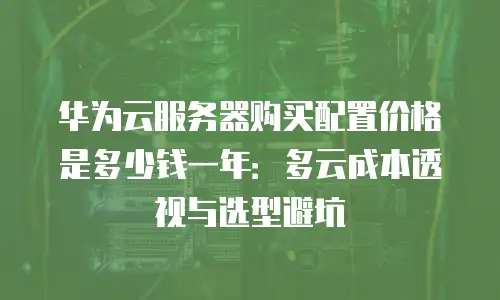 华为云服务器购买配置价格是多少钱一年：多云成本透视与选型避坑