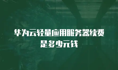 华为云轻量应用服务器续费是多少元钱