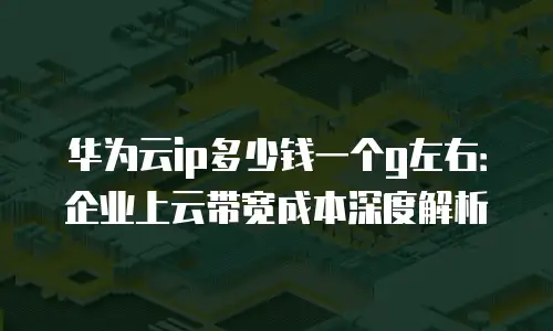 华为云ip多少钱一个g左右：企业上云带宽成本深度解析