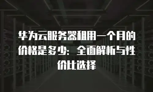 华为云服务器租用一个月的价格是多少：全面解析与性价比选择