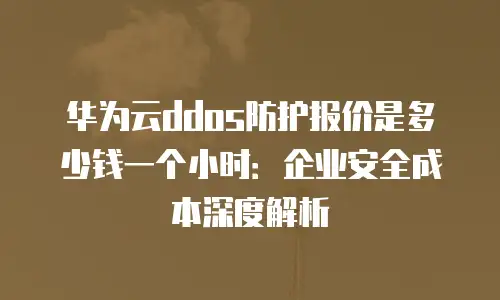 华为云ddos防护报价是多少钱一个小时：企业安全成本深度解析