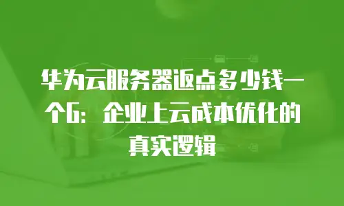 华为云服务器返点多少钱一个G：企业上云成本优化的真实逻辑