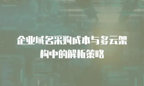企业域名采购成本与多云架构中的解析策略