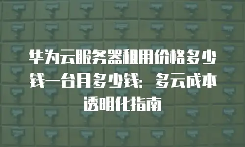 华为云服务器租用价格多少钱一台月多少钱：多云成本透明化指南