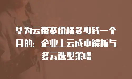 华为云带宽价格多少钱一个月的：企业上云成本解析与多云选型策略