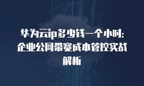 华为云ip多少钱一个小时：企业公网带宽成本管控实战解析