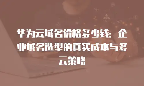 华为云域名价格多少钱：企业域名选型的真实成本与多云策略