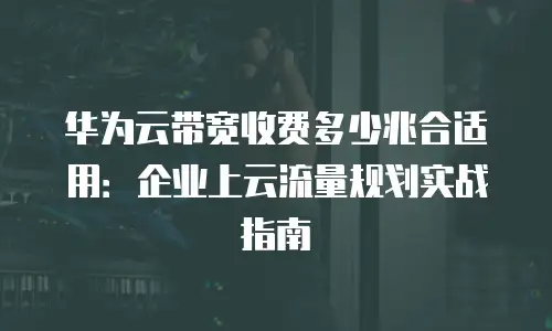 华为云带宽收费多少兆合适用：企业上云流量规划实战指南