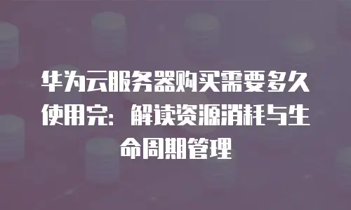 华为云服务器购买需要多久使用完：解读资源消耗与生命周期管理