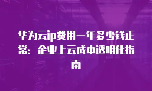 华为云ip费用一年多少钱正常：企业上云成本透明化指南