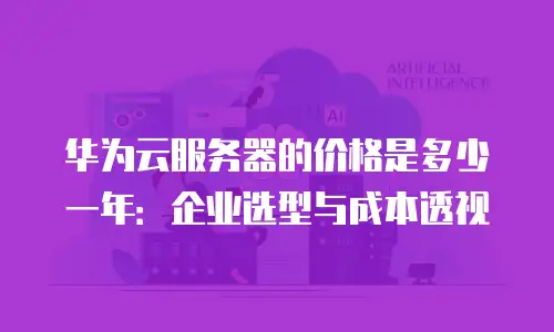 华为云服务器的价格是多少一年：企业选型与成本透视