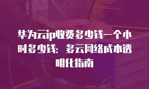 华为云ip收费多少钱一个小时多少钱：多云网络成本透明化指南