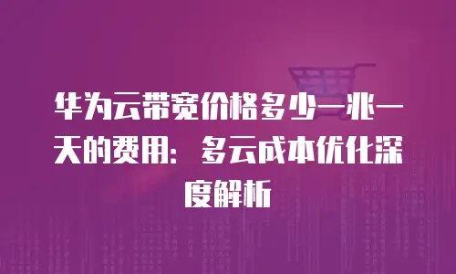 华为云带宽价格多少一兆一天的费用：多云成本优化深度解析
