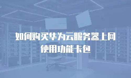 如何购买华为云服务器上网使用功能卡包