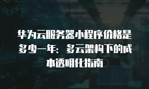 华为云服务器小程序价格是多少一年：多云架构下的成本透明化指南