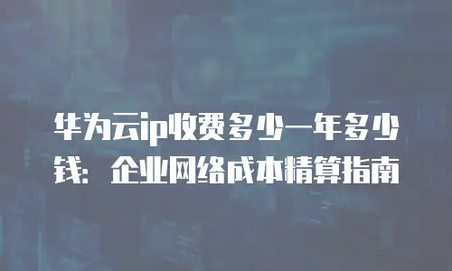 华为云ip收费多少一年多少钱：企业网络成本精算指南