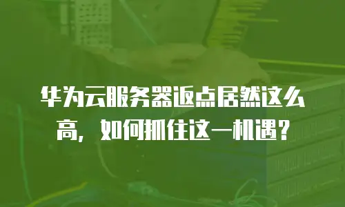 华为云服务器返点居然这么高，如何抓住这一机遇？