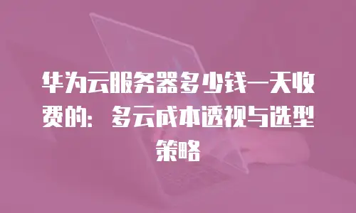 华为云服务器多少钱一天收费的：多云成本透视与选型策略