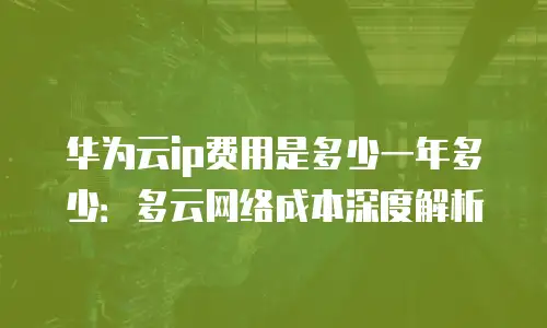 华为云ip费用是多少一年多少：多云网络成本深度解析